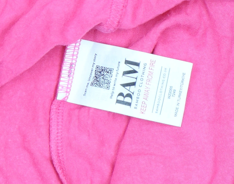 BAM Women’s Pink Bamboo V-Neck Sleeveless Camisole Tank Top Size 12