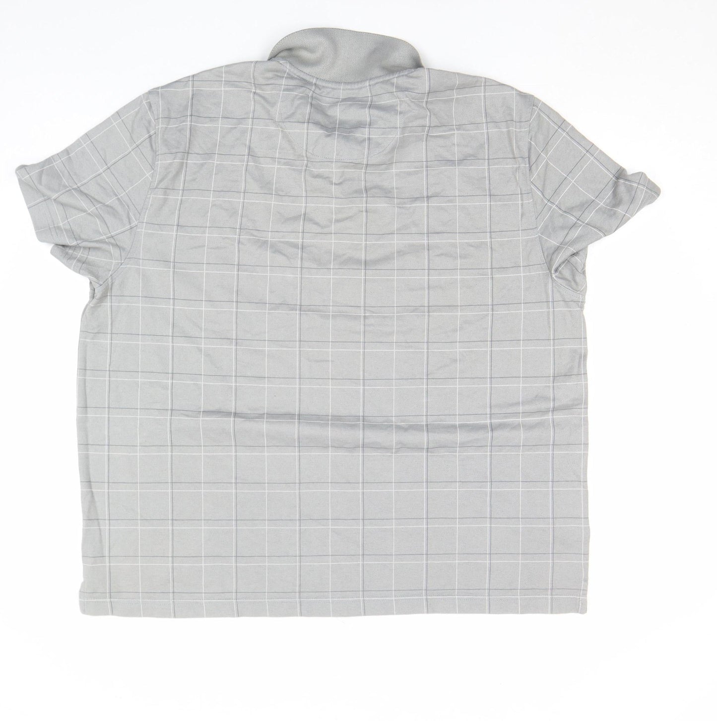 Van Heusen Men’s Grey Check 2XL Cotton Blend Short Sleeve Polo Shirt