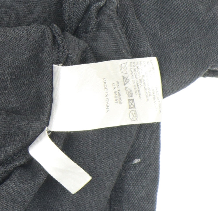 DKNY Men's Black Cotton Regular Fit Short Sleeve Polo Shirt XL