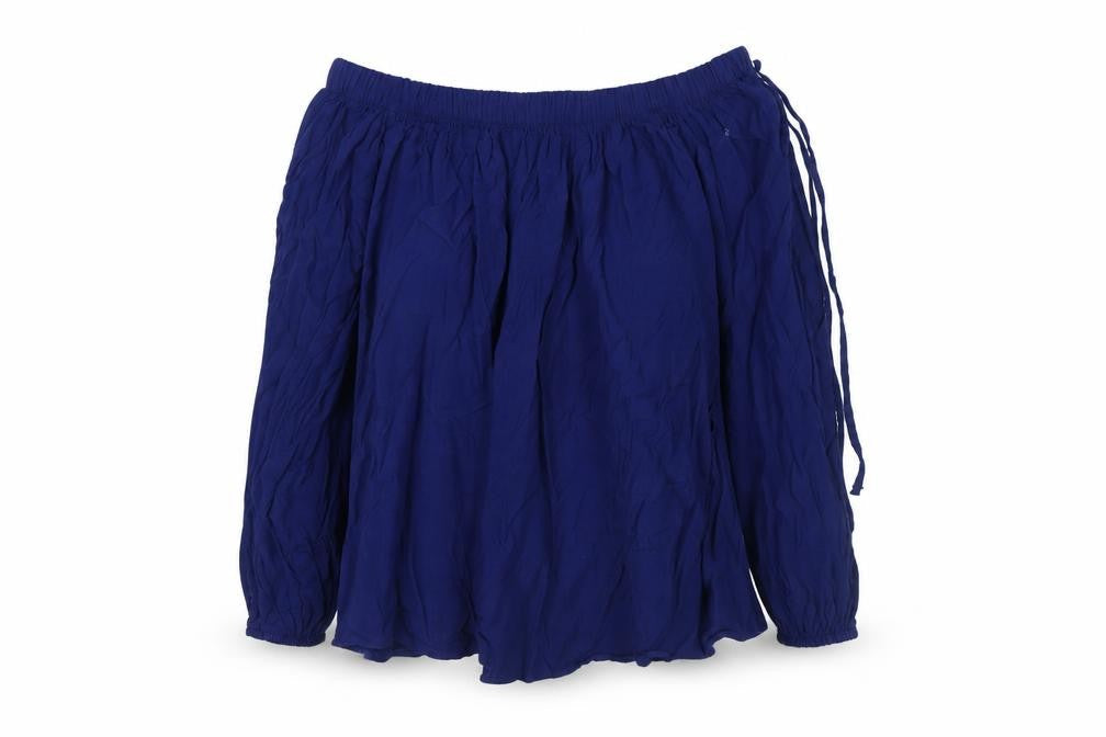 Select Women's Blue Off Shoulder Long Sleeve Peasant Blouse Size 14