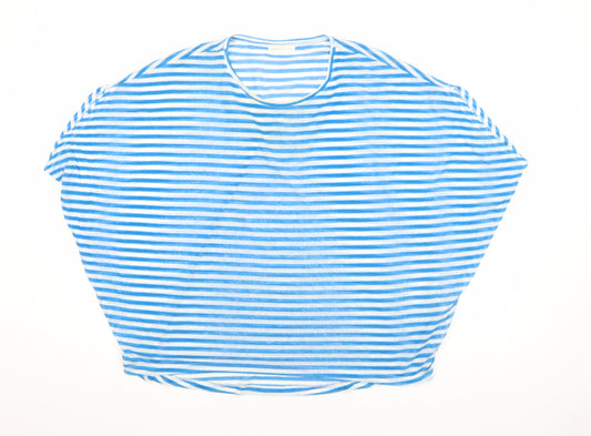 Whistles Women’s Blue White Striped Relaxed Fit T-Shirt Size L