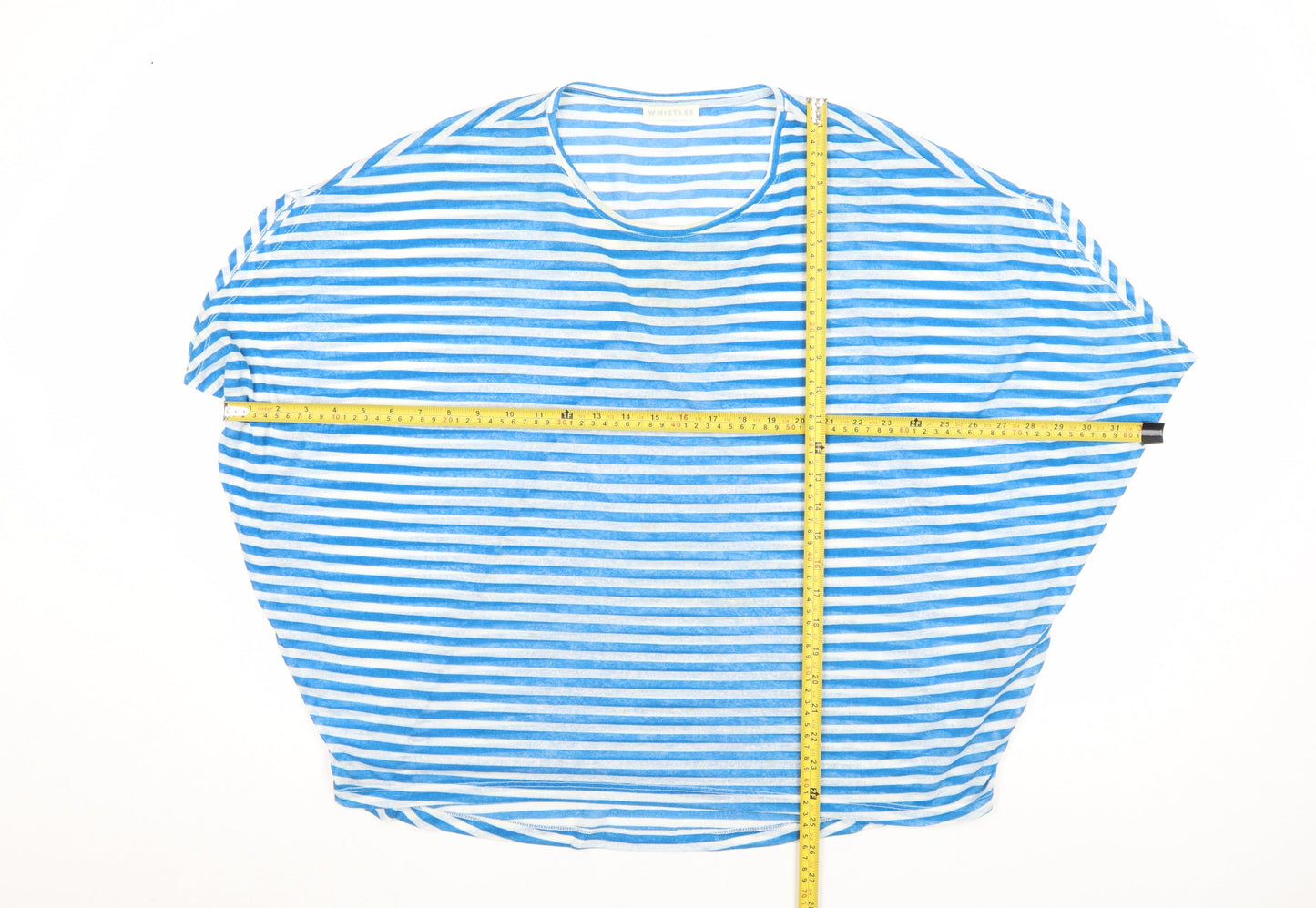 Whistles Women’s Blue White Striped Relaxed Fit T-Shirt Size L