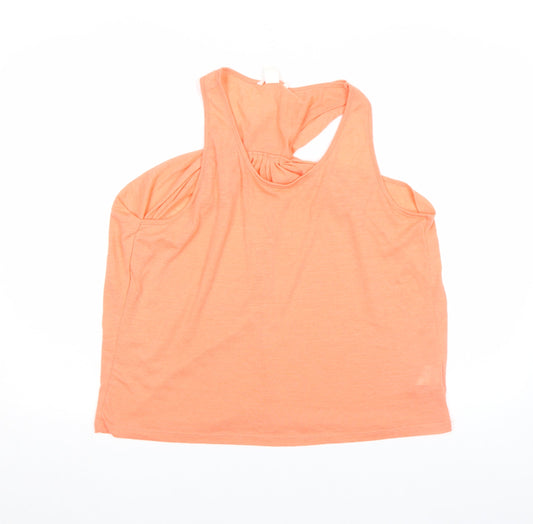 H&M Womens Orange Sleeveless Jersey Tank Top Size S