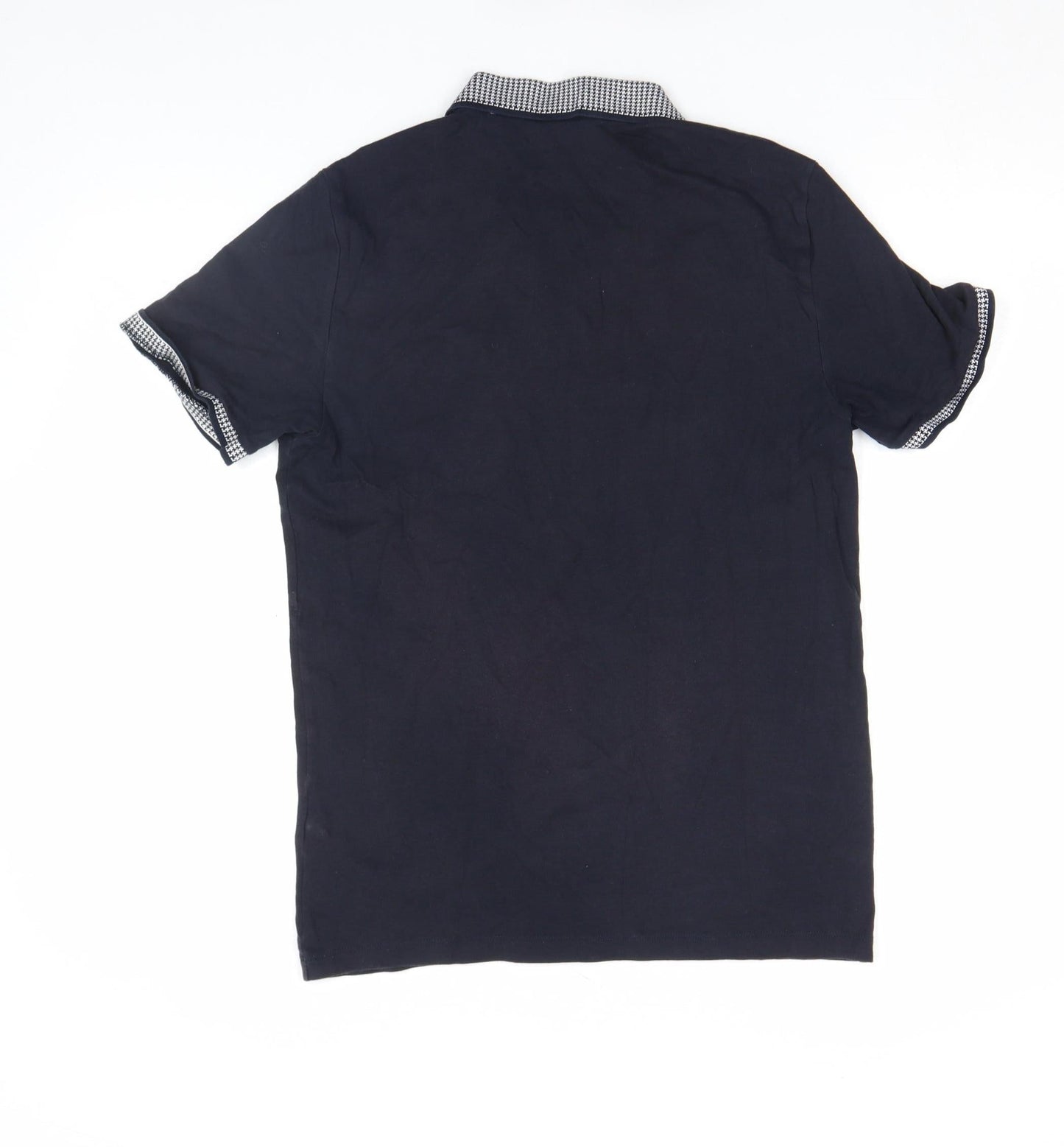 Next Men's Black Slim Fit Polo Shirt Size M Short Sleeve