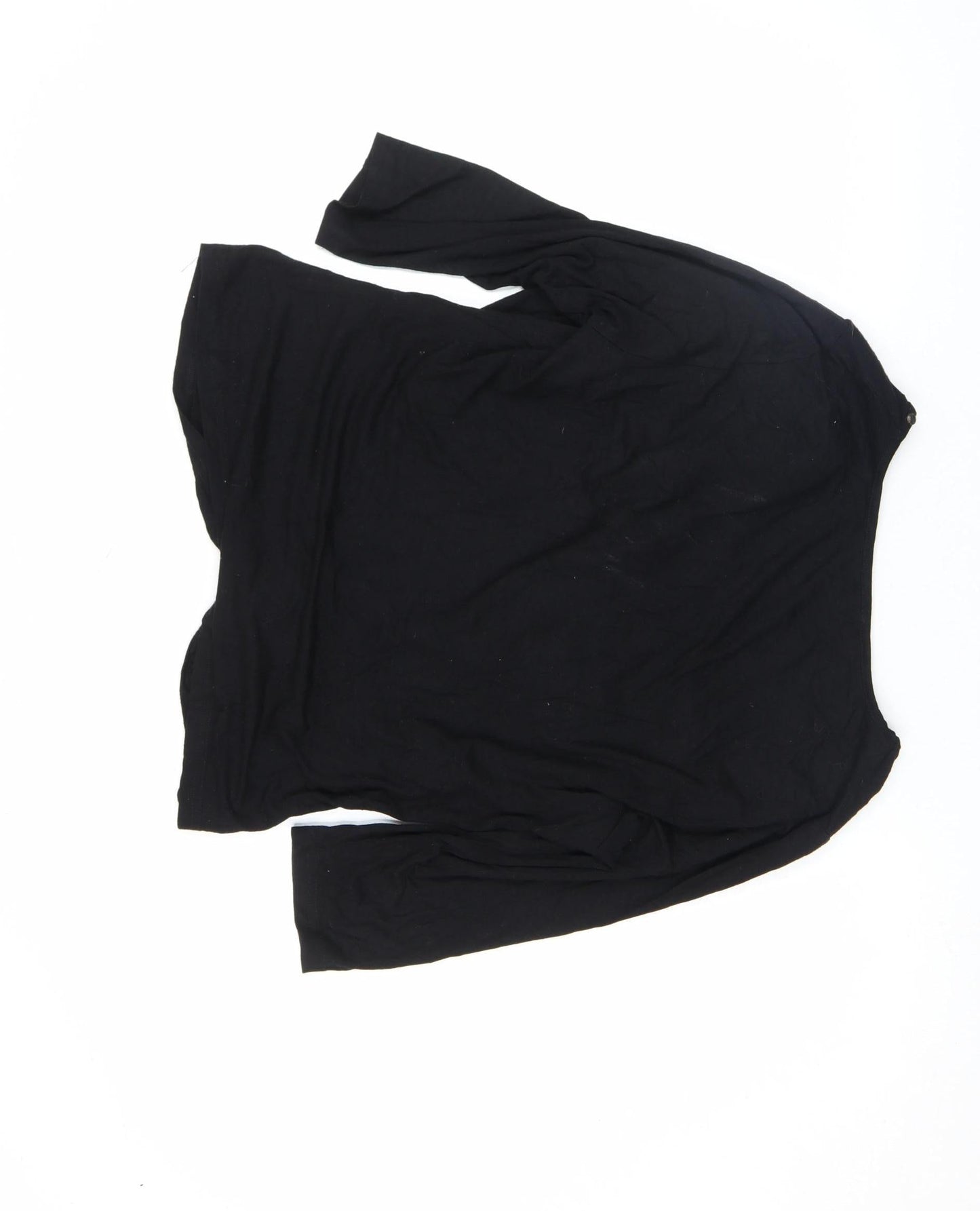 My Own Womens Black 3/4 Sleeve Tunic Blouse Size 14 Stretch Jersey Top