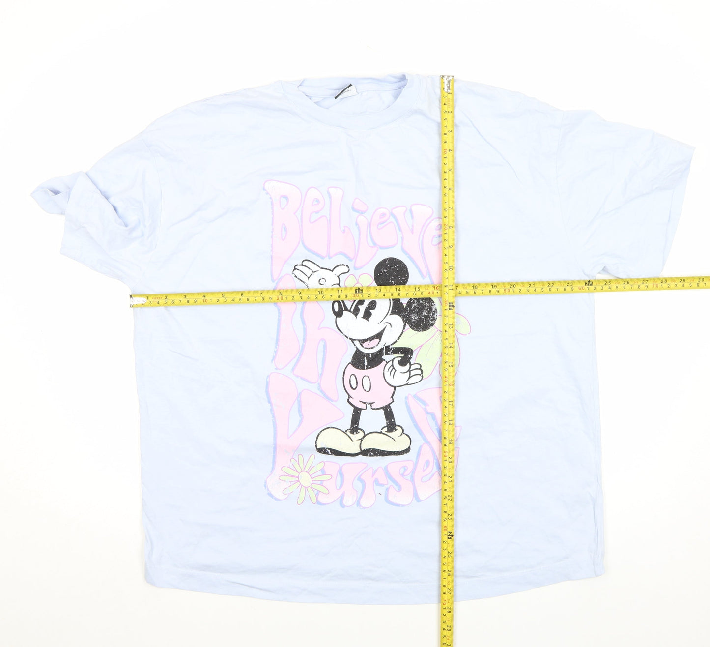 Disney Mickey Mouse Blue Crew Neck T-Shirt Women’s Size 16 George