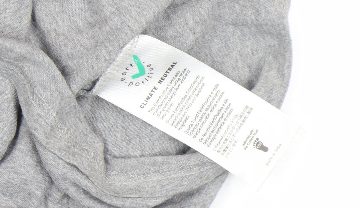 Earth Positive Girls Grey Totoro Graphic T-Shirt Size S Organic Cotton