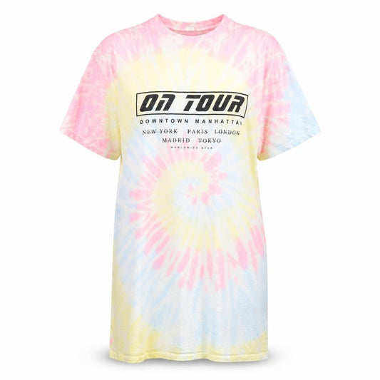 H&M Divided Women's Multicoloured Tie Dye T-Shirt Dress Size S