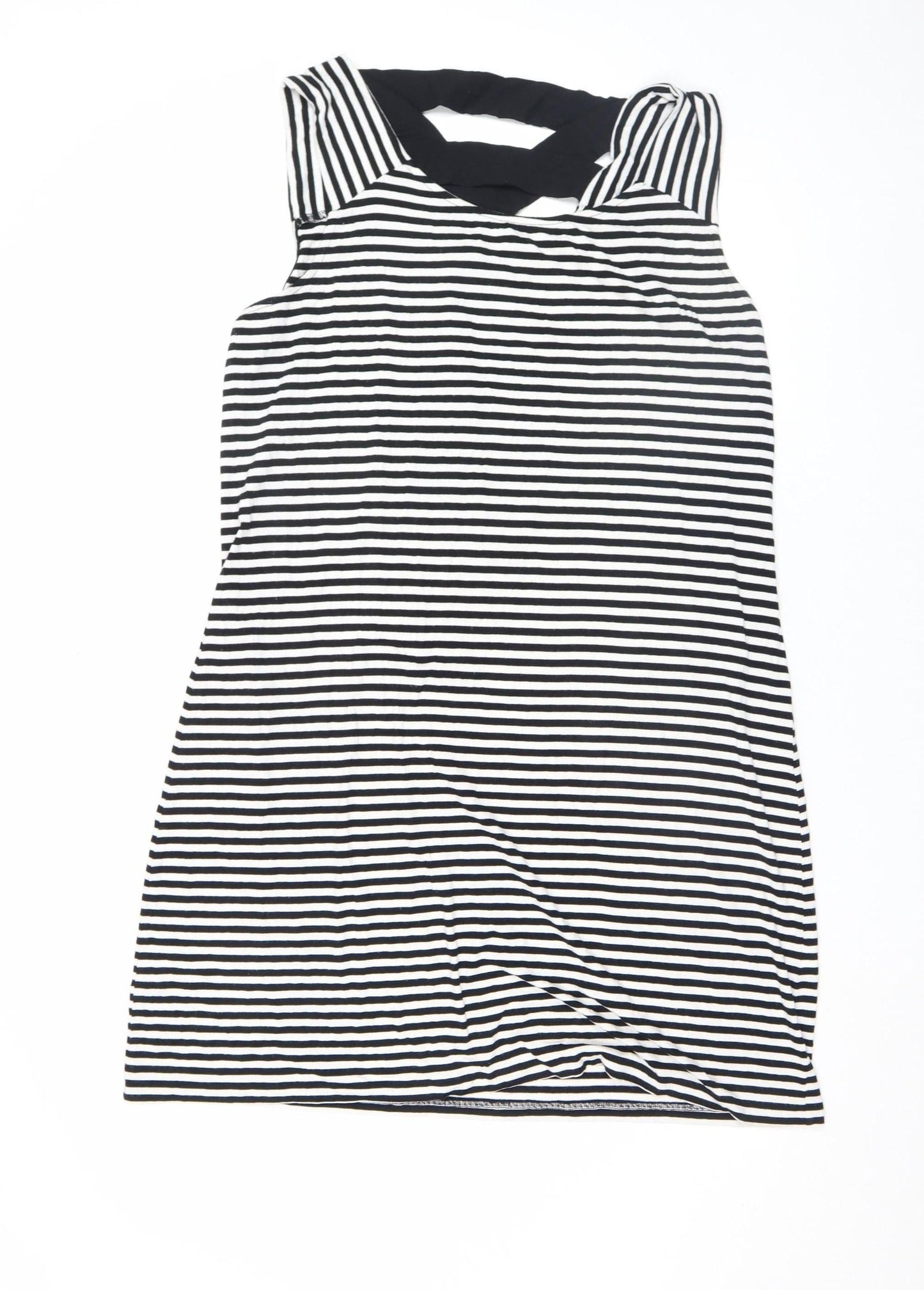 Lopez West Women’s Black Striped Bodycon Knee Length Dress Size 16