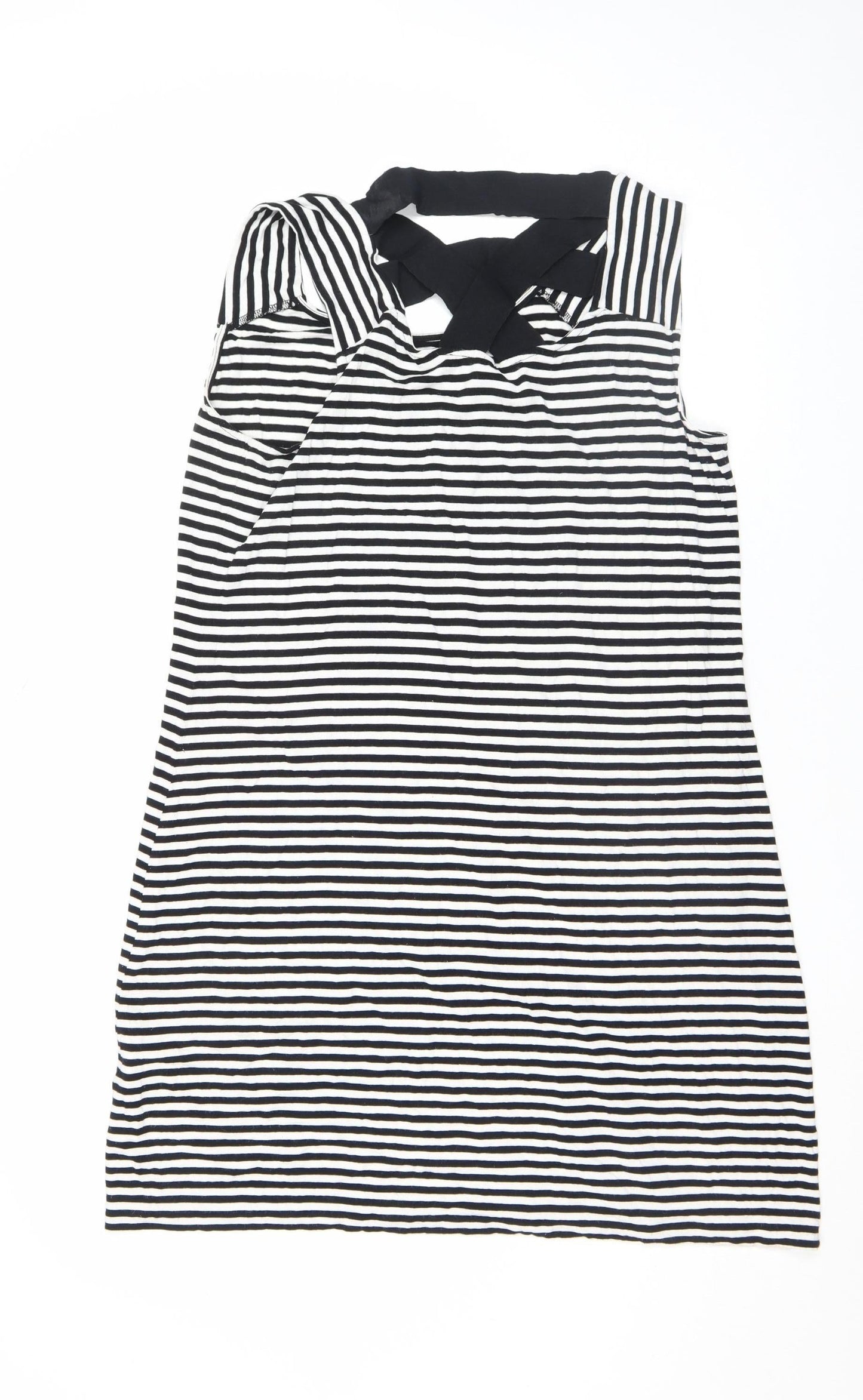Lopez West Women’s Black Striped Bodycon Knee Length Dress Size 16