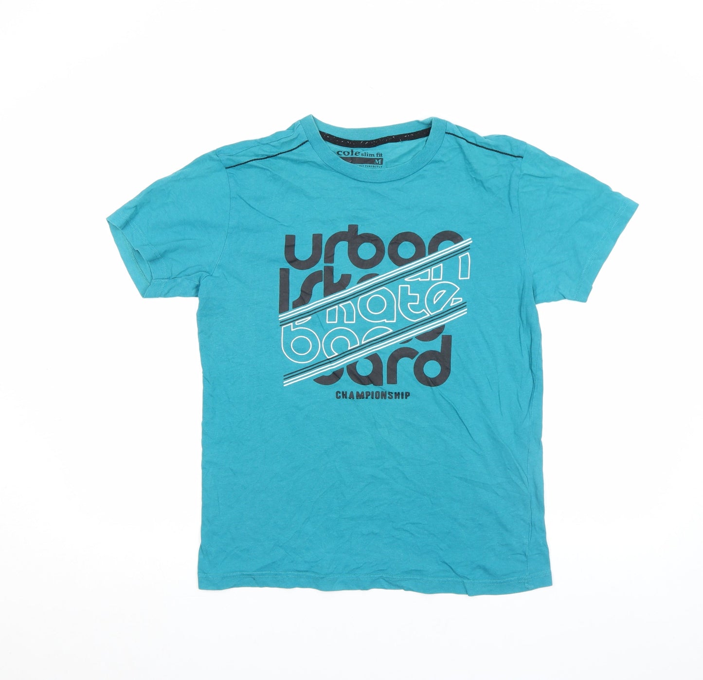 Cole Men's Blue Slim Fit Skateboard Graphic T-Shirt M