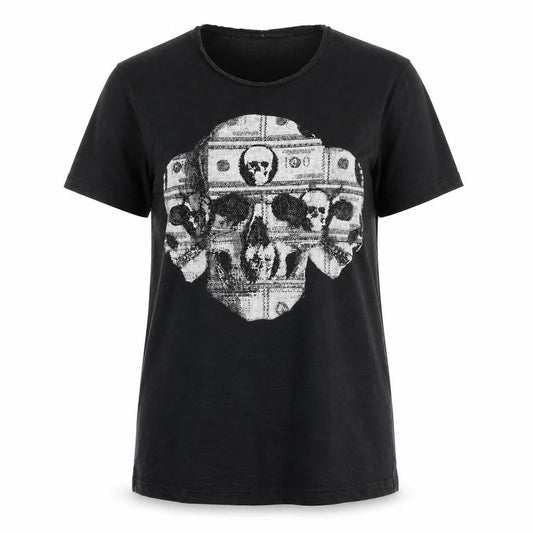 Blackrock Womens Black Skull Graphic Short Sleeve Cotton T-Shirt 2XL