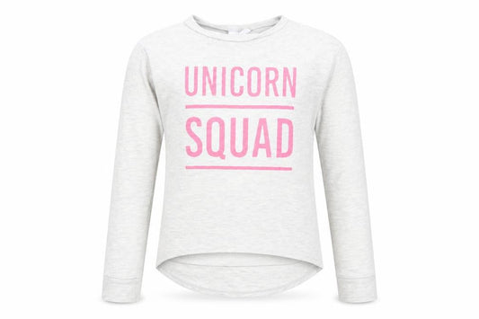 I Love Girlswear Unicorn Squad Grey Long Sleeve T-Shirt 9 Years