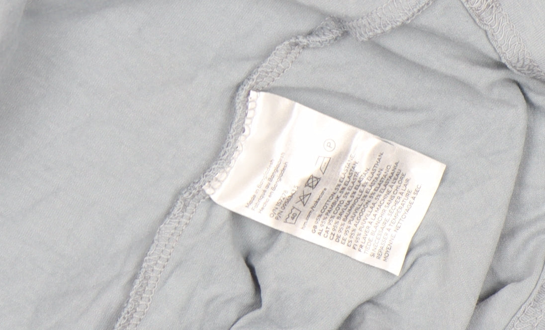 H&M Men's Grey Slim Fit Cotton Stretch Polo Shirt Size S