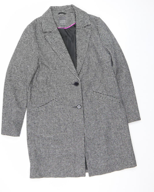 Primark Women’s Black Houndstooth Wool Blend Blazer Size 12