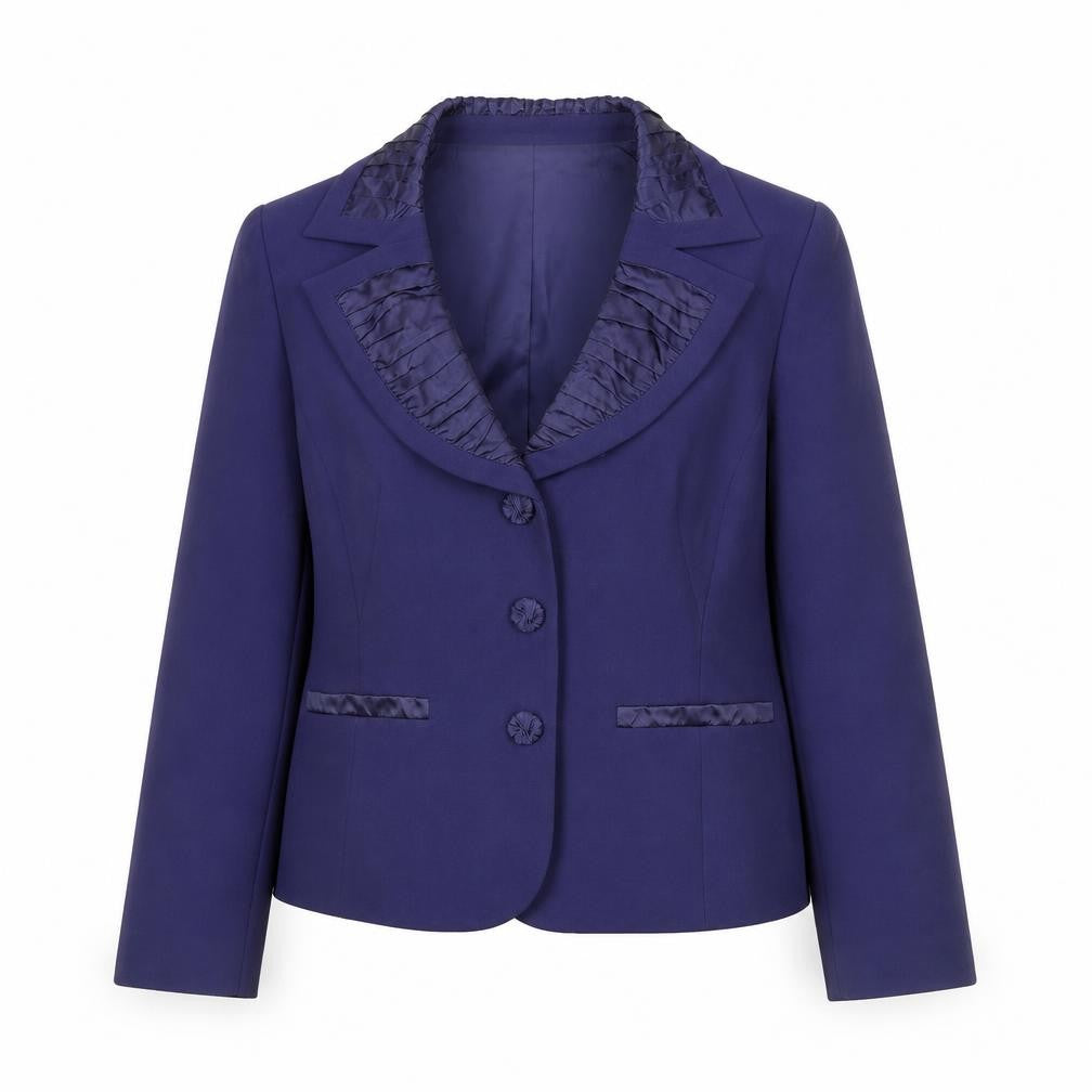Gold by Michael H Women Blue Size 14 Classic Blazer Jacket