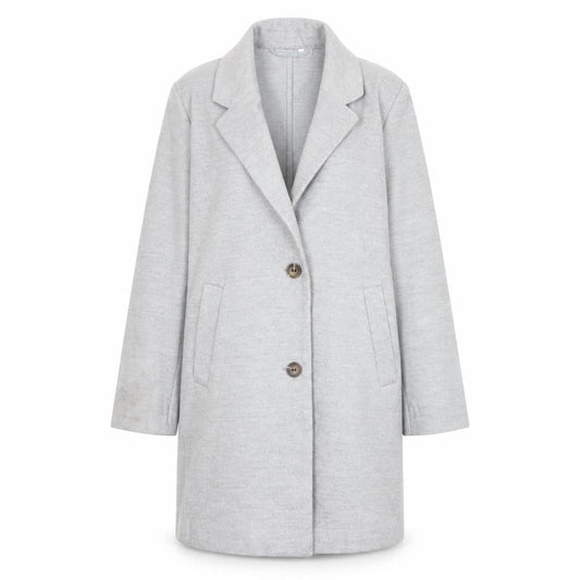 H&M Divided Women's Grey Long Overcoat XS Button Casual Workwear