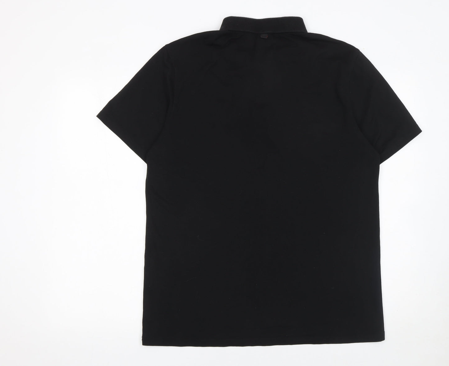 Lyle & Scott Men's Black Polo Shirt Size L Regular Fit Cotton Blend