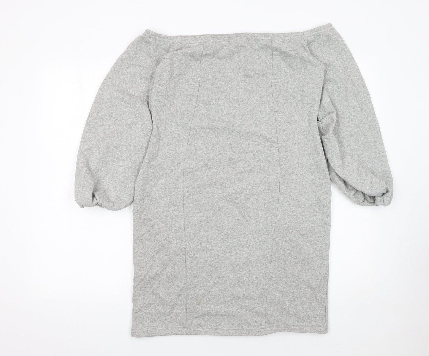 ASOS Women Grey Bodycon Off Shoulder Jersey Dress Size 14