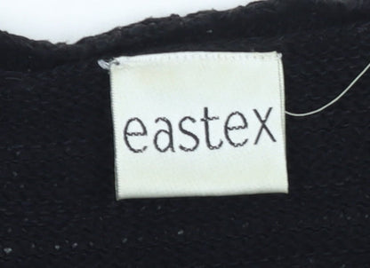 Eastex Women's Black Cotton Knit 3/4 Sleeve Pullover Jumper Size 20