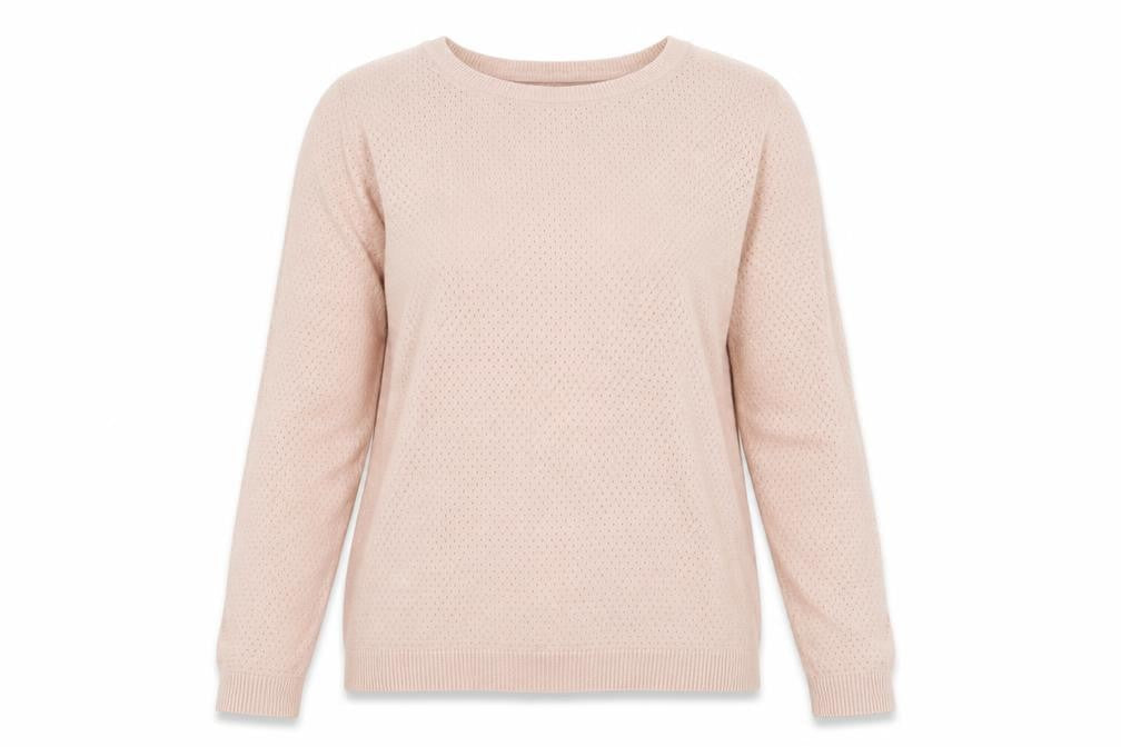 Vero Moda Womens Pink XS Cotton Crew Neck Long Sleeve Pullover Jumper