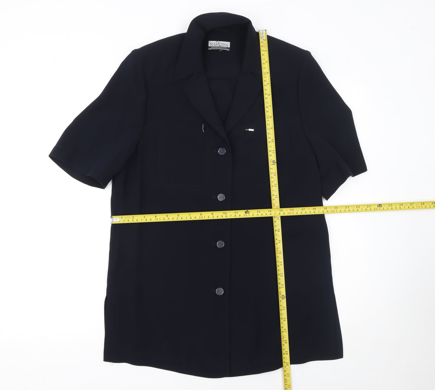 Marcona Women’s Black Short Sleeve Suit Jacket Size 12 Classic Style