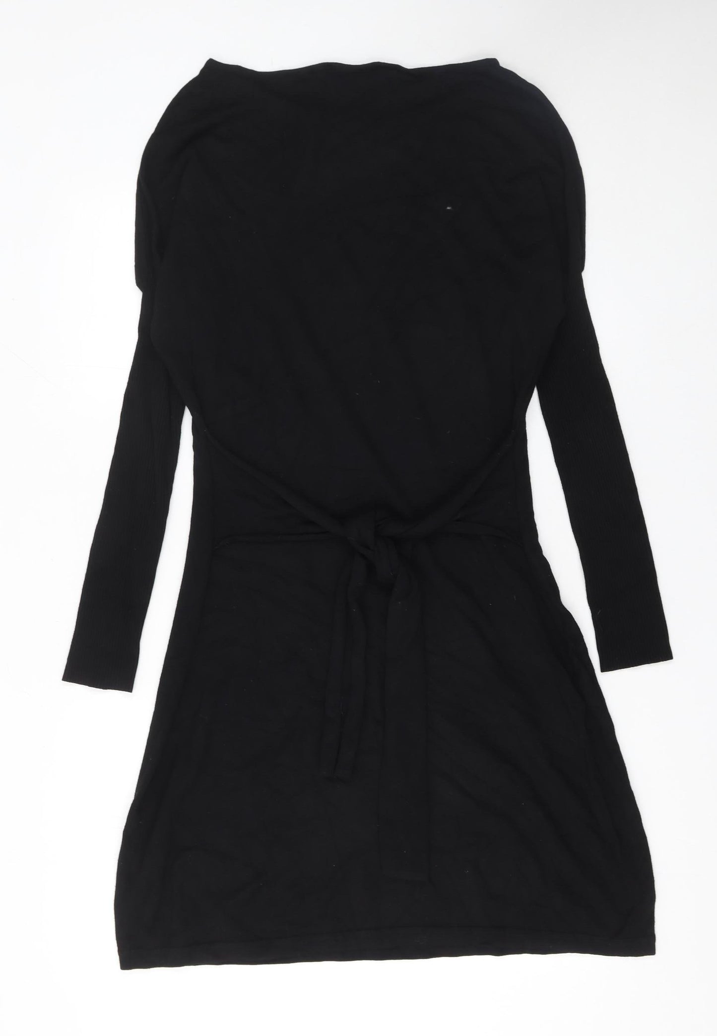 Oui Moments Women's Black Bodycon Knit Belted Dress Size 12
