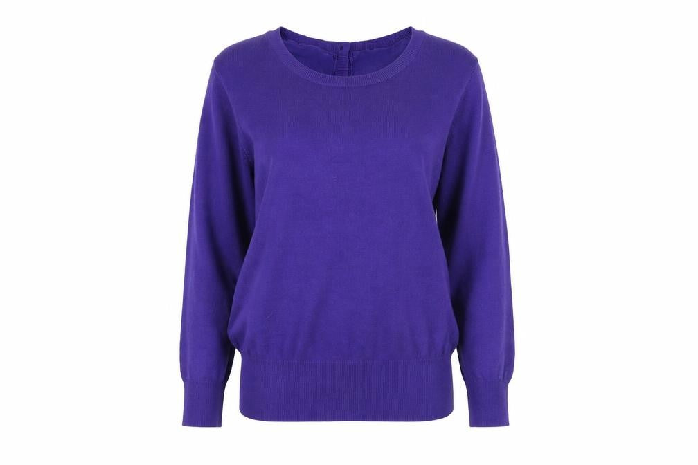 French Connection Women's Purple XS Button Back Knit Cardigan