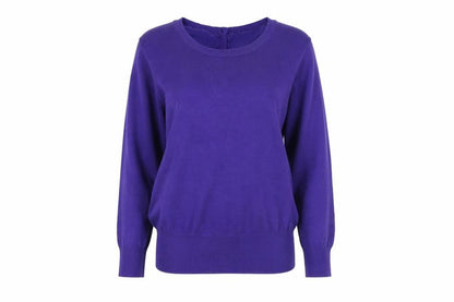 Front view of French Connection Women's Purple XS Button Back Knit Cardigan