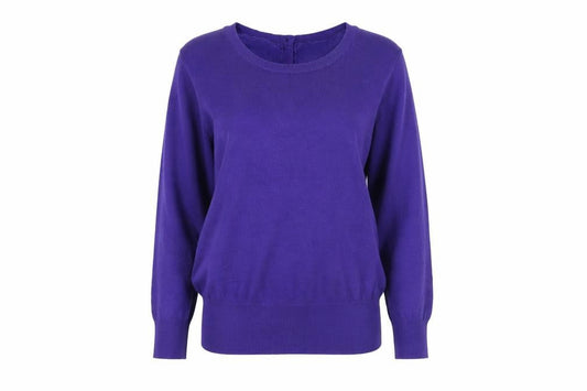 Front view of French Connection Women's Purple XS Button Back Knit Cardigan