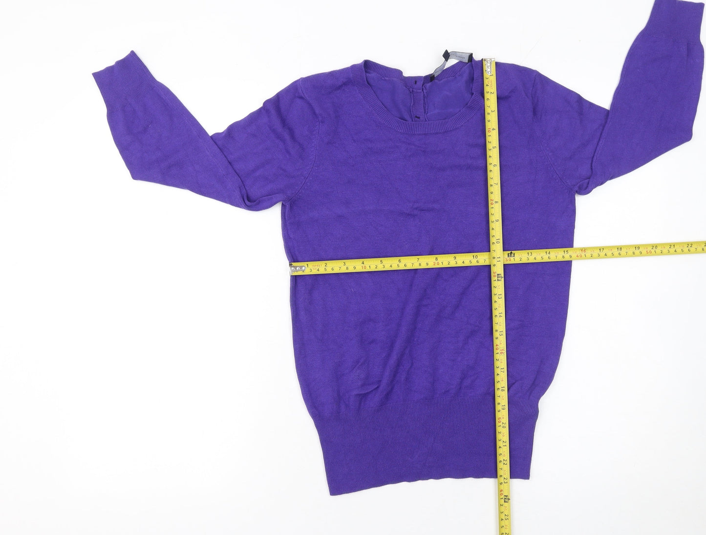 French Connection Women's Purple XS Button Back Knit Cardigan