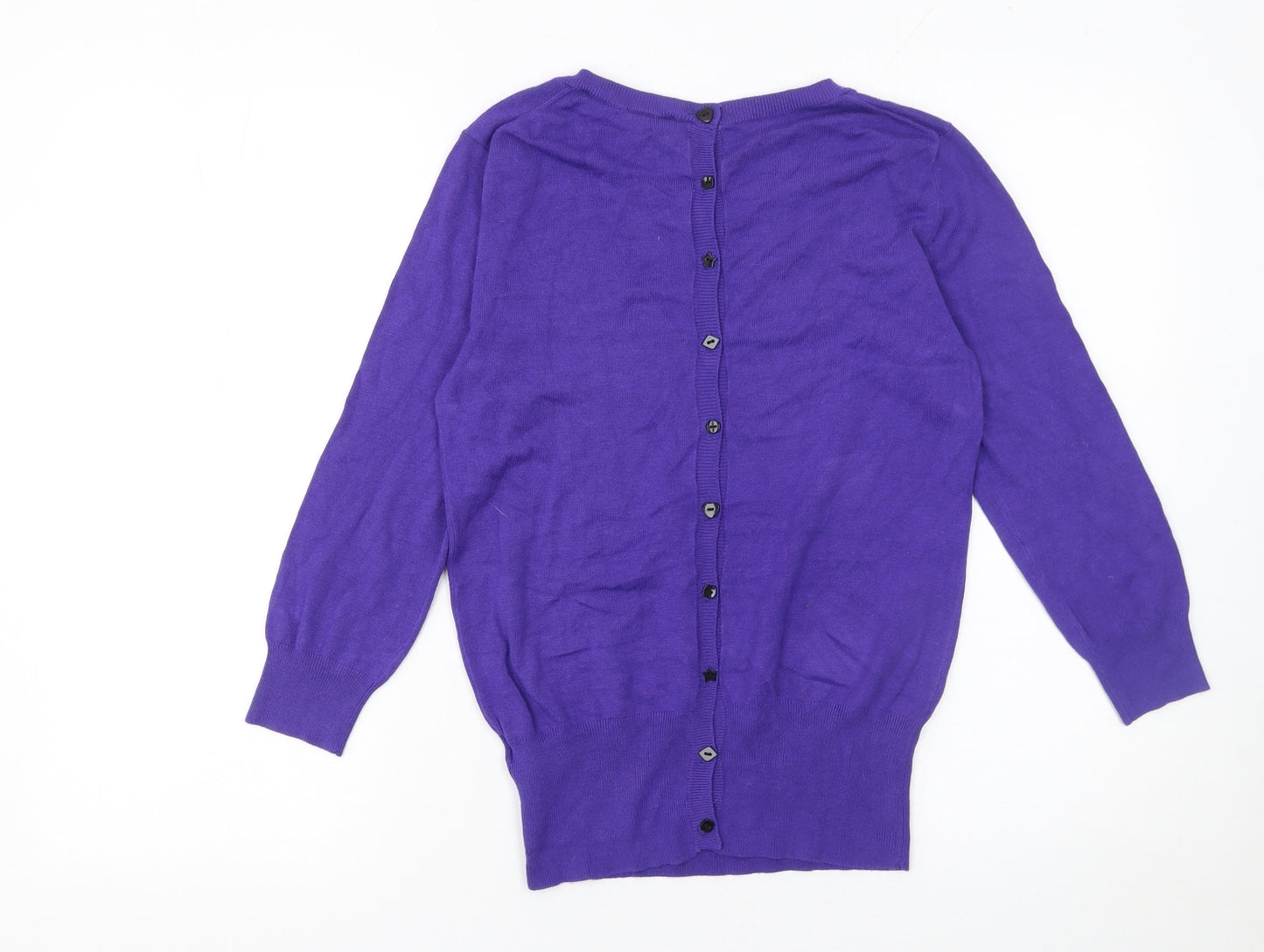 French Connection Women's Purple XS Button Back Knit Cardigan