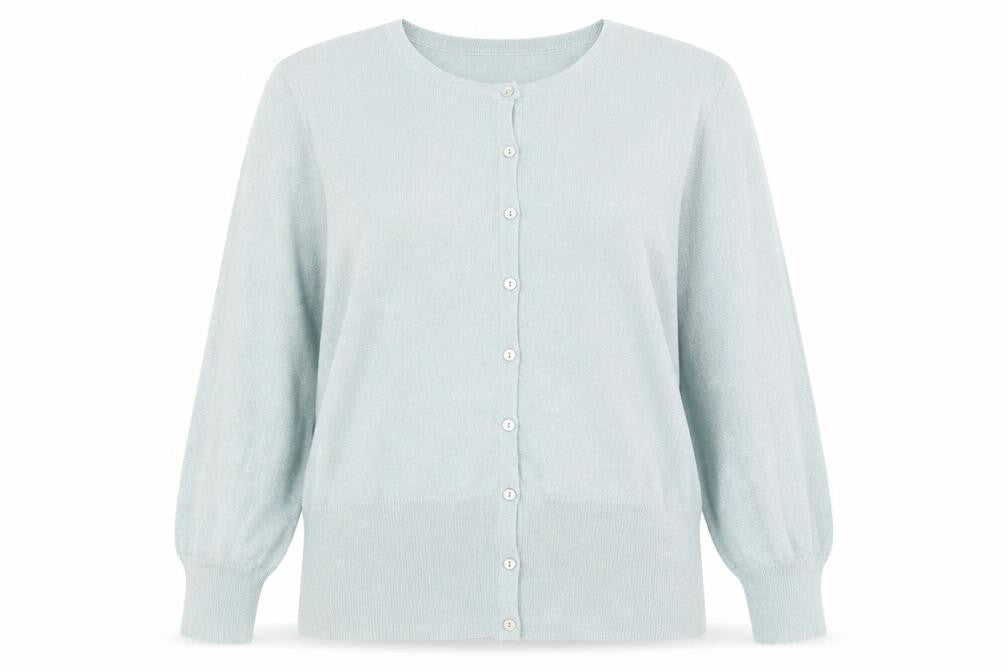 Linea Women Green L Cardigan Round Neck Lightweight Knit