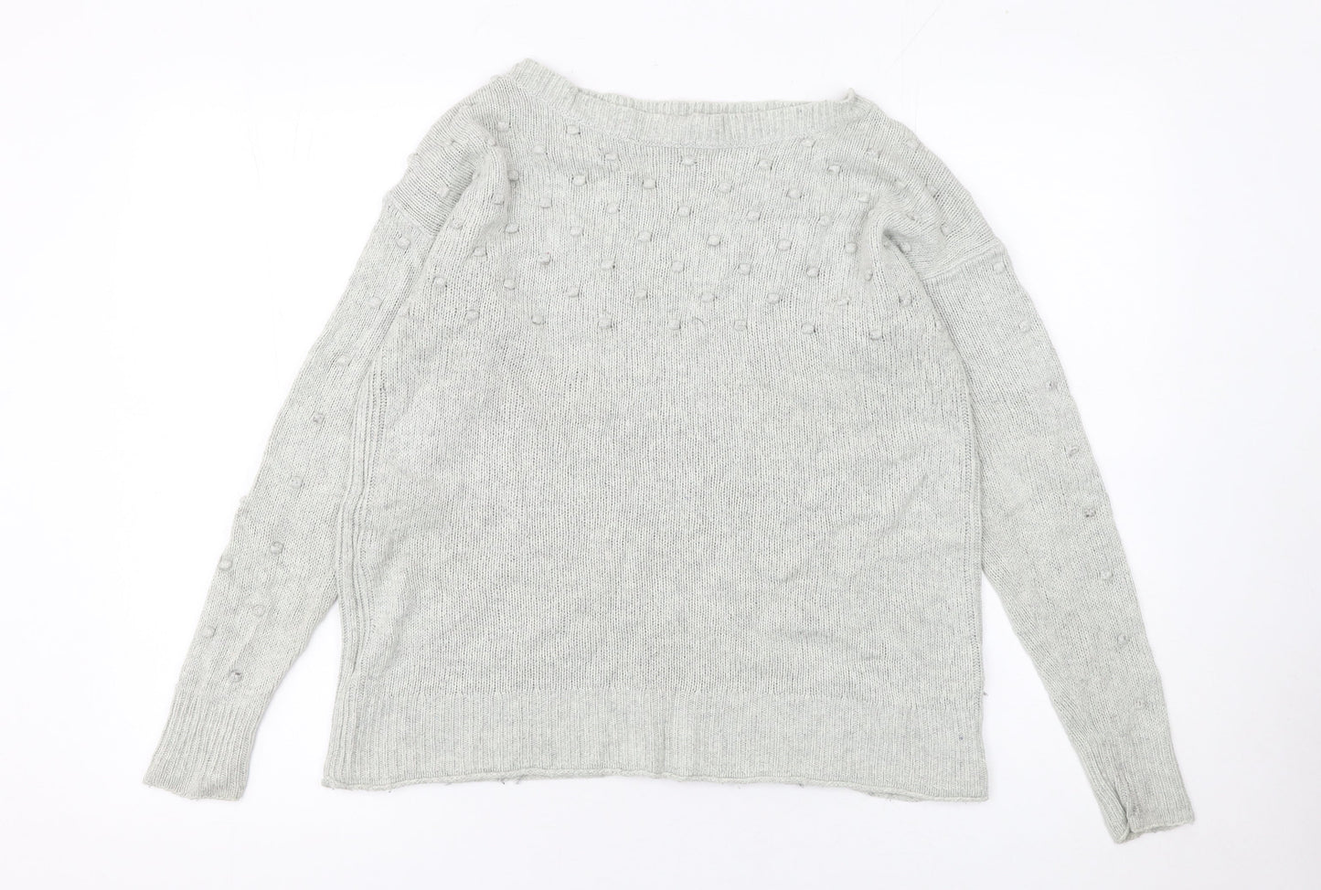 White Stuff Women’s Grey Crew Neck Merino Wool Blend Jumper UK 12