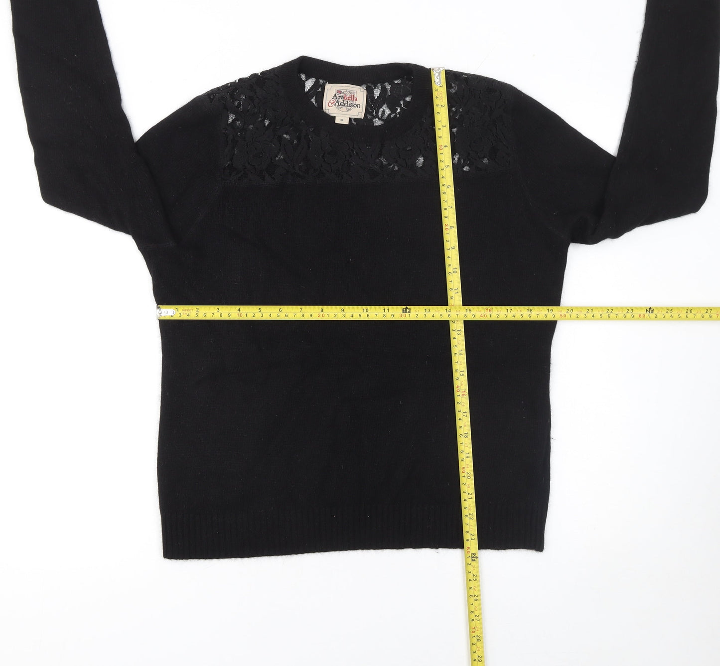Arabella & Addison Women's Black Lace Knit Cardigan XL