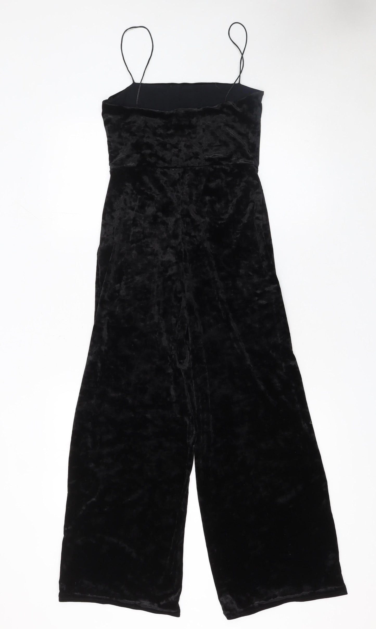 Pins and Needles Womens Black Velvet Wide-Leg Jumpsuit XS