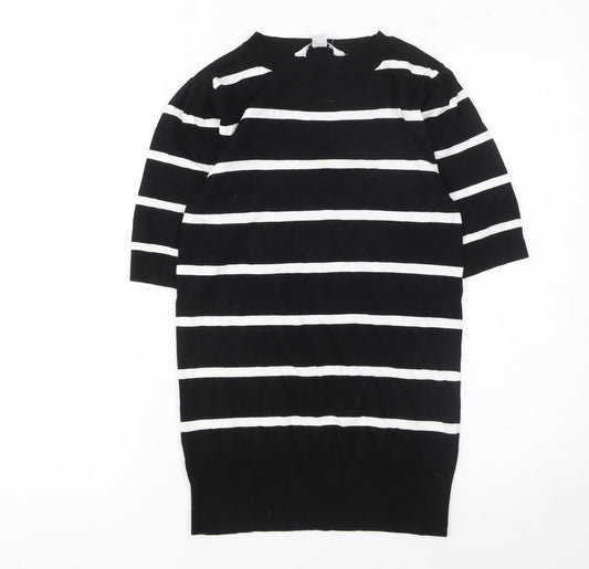 Dorothy Perkins Womens Black Striped Knit Pullover Jumper Size S