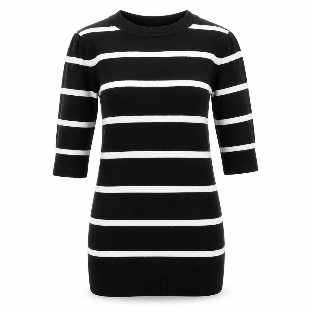 Dorothy Perkins Womens Black Striped Knit Pullover Jumper Size S