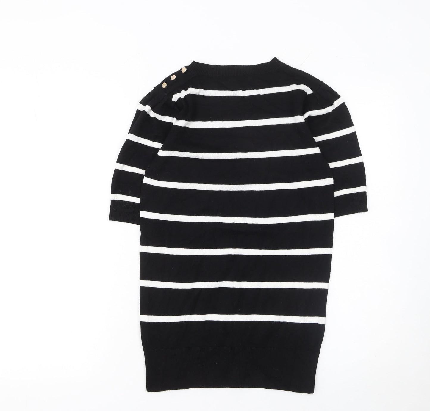 Dorothy Perkins Womens Black Striped Knit Pullover Jumper Size S