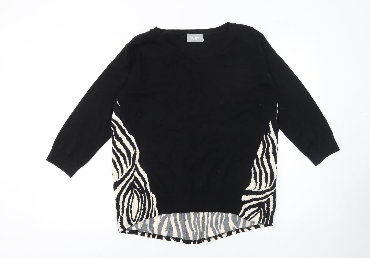 Wallis Women’s Black Animal Print Pullover Jumper Size S