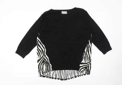 Wallis Women’s Black Animal Print Pullover Jumper Size S