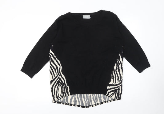 Wallis Women’s Black Animal Print Pullover Jumper Size S