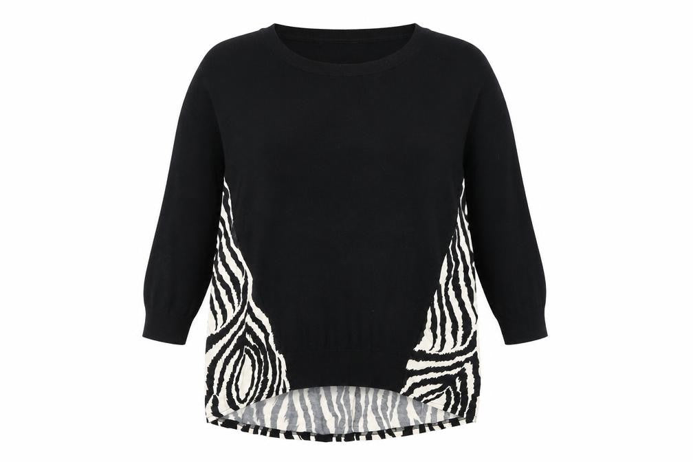 Wallis Women’s Black Animal Print Pullover Jumper Size S