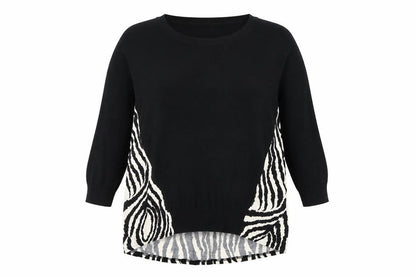 Wallis Women’s Black Animal Print Pullover Jumper Size S