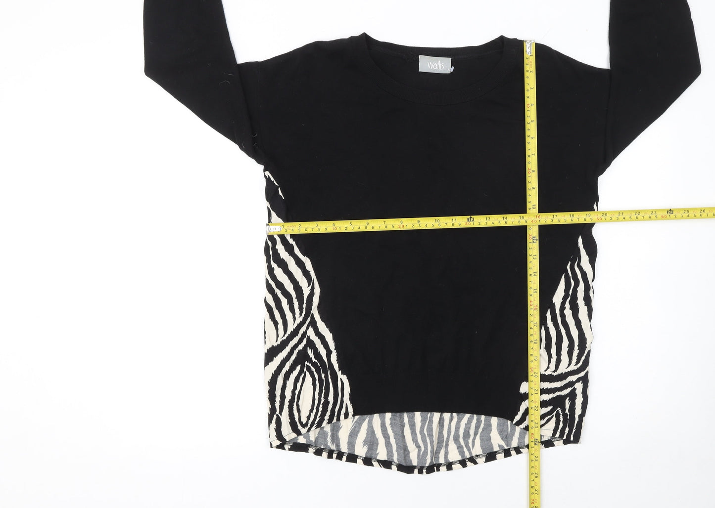 Wallis Women’s Black Animal Print Pullover Jumper Size S