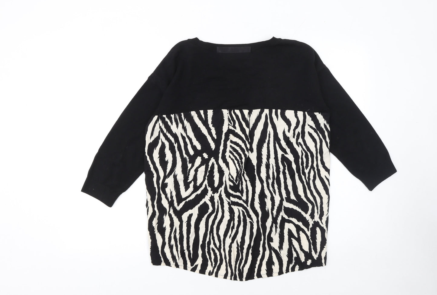 Wallis Women’s Black Animal Print Pullover Jumper Size S
