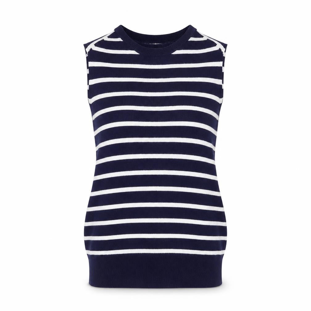 Zara Women Blue White Striped Knit Sleeveless Tank Top Size 8