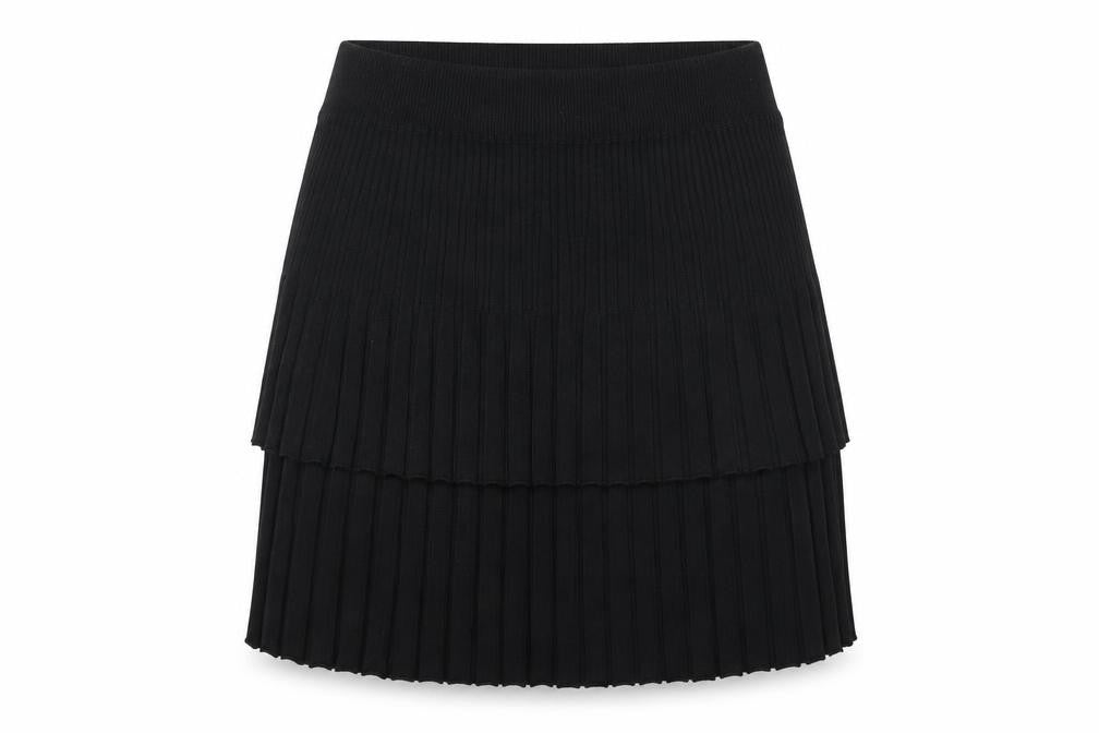 Yu & Me Paris Womens Black Pleated Mini Skirt Size S