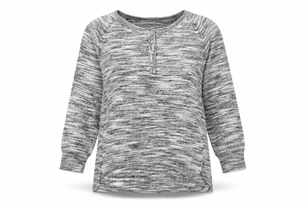 Next Women’s Grey Knit Henley Long Sleeve Top Size 12