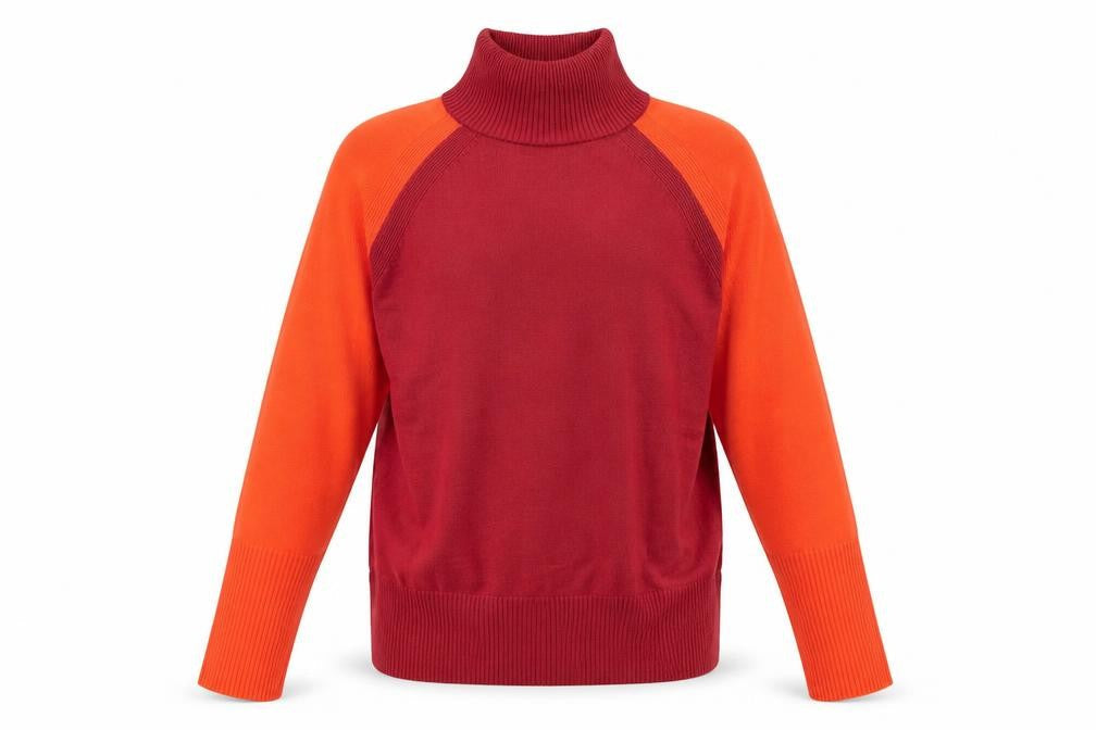 Marks & Spencer Womens Red Roll Neck Raglan Jumper XS
